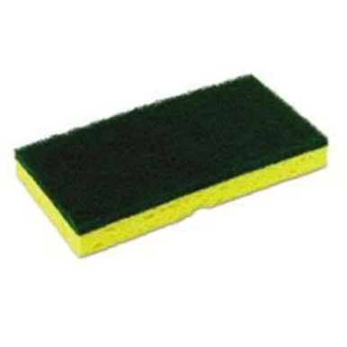 Continental Commercial Products CONSS652 Medium-duty Scrubber Sponge, 3 1/8 X 6 1/4 In, Yellow/green, 5/pk, 8 Pk/ct