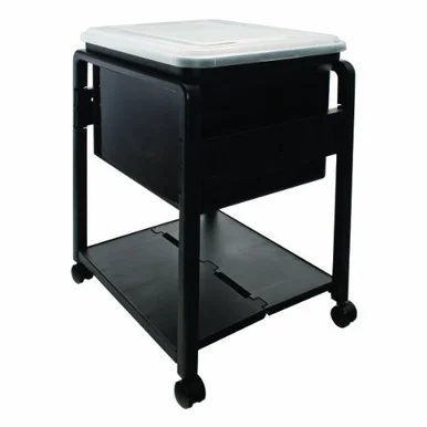 Advantus Folding Mobile Filing Cart - 14.5" X 13.5" X 18.5" - Clear (55758)