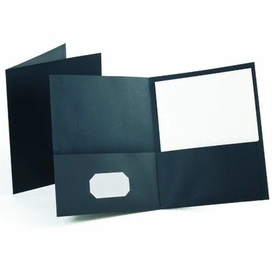 Oxford Twin Pocket Folder - Letter - 8.50" X 11" - 100 Sheet Capacity - 2 Pockets - Leatherette Paper - Dark Blue - 25 / Box (ESS57538)
