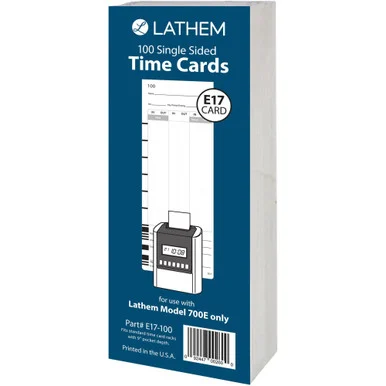 Lathem Model 700E Clock Single Sided Time Cards (e17100) - Lathem Time