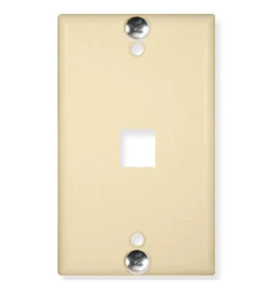 ICC Telephone Faceplate with 1 Port for EZ/HD Style and Hanging Standoffs (ic107ffwiv)