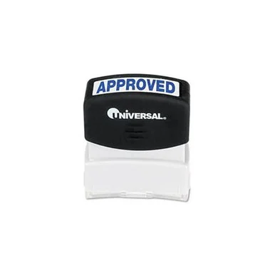 Universal Office Products 10043 Message Stamp, Approved, Pre-inked/re-inkable, Blue