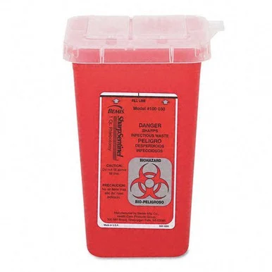 Impact Products 2-gallon Sharp Disposals Container - 2 Gal Capacity - Rectangular - 6.8" Height X 5" Width - Plastic, Metal, Latex - Red (7350)