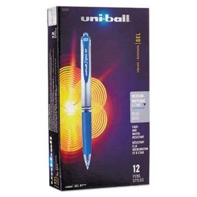 Sanford 65941 Signo Retractable Gel Pen, 0.7mm, Blue Ink, Blue/metallic Barrel, Dozen