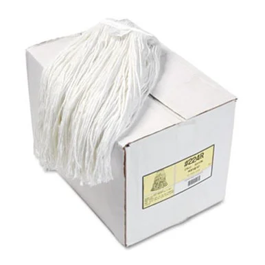 Boardwalk 224RCT Premium Cut-end Wet Mop Heads, Rayon, 24oz, White, 12/carton