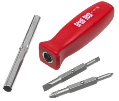 Great Neck 4-in-1 Screwdriver - Orange - Plastic, Chrome Plated, Chromium-vanadium Steel - 6.08 Oz (sd4bc)