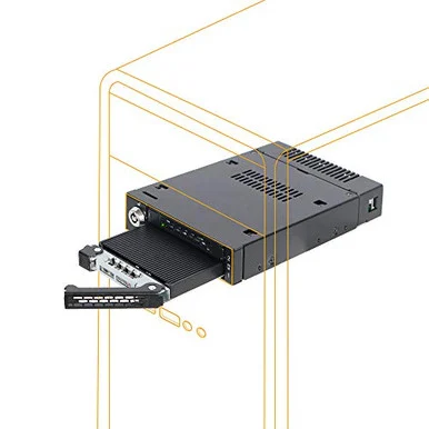 Icy Dock ToughArmor MB834M2K-B Drive Enclosure for 3.5" M.2, PCI Express NVMe - Mini-SAS HD Host Interface Internal - Black