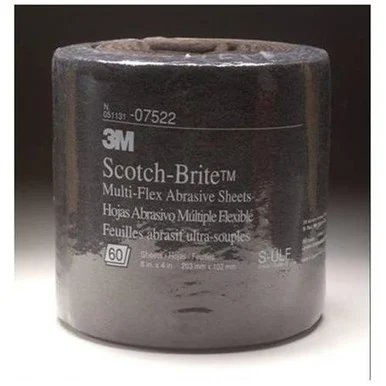 3m 07522 Scotch-brite Multi-flex Abrasive Sheet Roll, Ultra Fine, 8" X 20'
