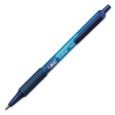 Bic Soft Feel Retractable Ball Pen - Medium Pen Point Type - Blue Ink - Blue Barrel - 12 / Dozen (SCSM11BE)