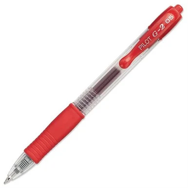 Pilot G2 Retractable Rollerball Pen - Extra Fine Pen Point Type - 0.5 Mm Pen Point Size - Red Ink - 12 / Dozen (31004_40)