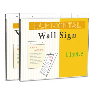 Universal Office Products UNV76883 Wall Mount Sign Holder, 11" X 8 1/2", Clear