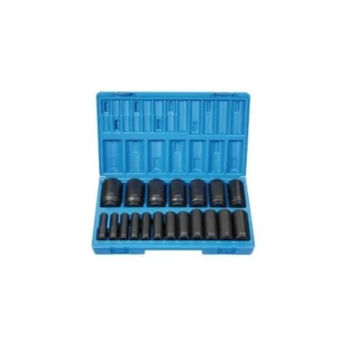Grey Pneumatic 1719D 19 Piece 1/2" Drive 12 Point Deep Fractional Impact Socket Set