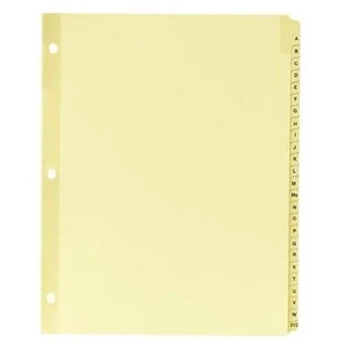 Sparco A-z Clear Plastic Index Dividers - Printeda-z - 8.50" X 11" - Buff Divider - Buff Tab (SPR01806)
