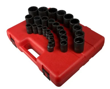 Sunex 2826 Tools 26-piece 1/2 In. Drive 12-point Metric Impact Socket Set