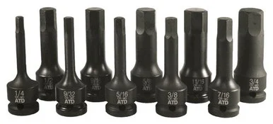 Atd Tools ATD-4625 10 Pc. 1/2" Drive Sae Impact Hex Driver Set 4625_59