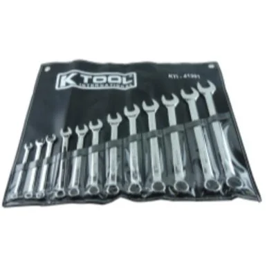K Tool International KTI41301 Kti 12-piece Fractional Sae Combination Wrench Set In Polished Chrome