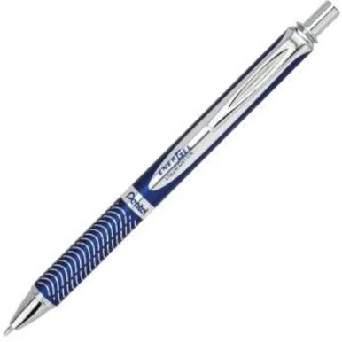 Pentel Energel Alloy Retractable Gel Pen - Medium Pen Point Type - 0.7 Mm Pen Point Size - Refillable - Blue Gel-based Ink - Blue Metal Barrel (bl407c-a)