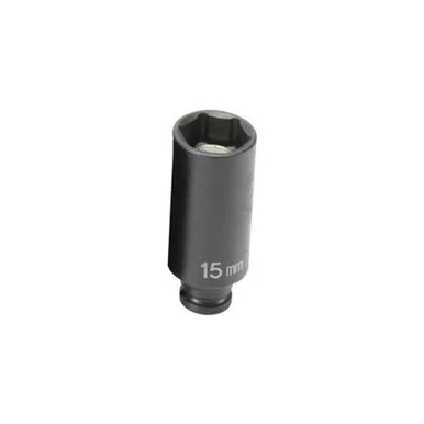 Grey Pneumatic 915MDG 1/4" Drive Deep Metric Magnetic Impact Socket - 15mm