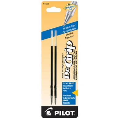 Pilot Dr. Grip & Bps Retract Ballpoint Pen Refill - 1 Mm - Medium Point - Blue - 2 / Pack (PIL77228)