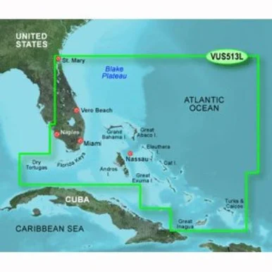 Garmin Charts 3930409 Garmin Bluechart® G2 Vision® Hd - Vus513l - Jacksonville - Bahamas - Microsd/sd