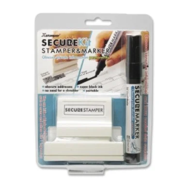 Xstamper Secure Privacy Stamp Kit - 1" Impression Width X 2.65" Impression Length - Black - 1/pack (xst-35303)