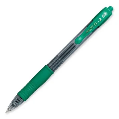 Pilot G2 Gel Ink Pen - Fine Pen Point Type - 0.7 Mm Pen Point Size - Point Pen Point Style - Green Ink - 12 / Dozen (PIL31177)