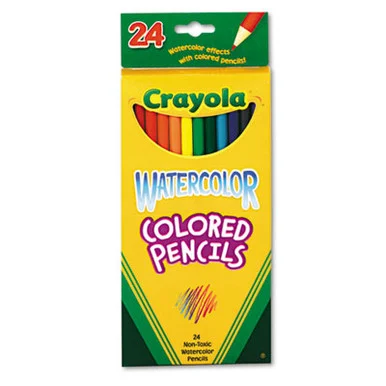 Crayola 68-4304 Watercolor Pencil Set, 3.3 Mm, 2b (#1), Assorted Lead/barrel Colors, 24/pack