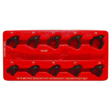 Milton Industries LT1910 Lti Tool By Milton 10 Piece Metric Shockit Crows Foot Set - Heavy Duty Industrial Hydraulic