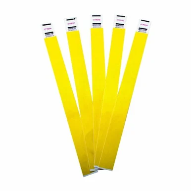 Advantus 500-pack Tyvek Colored Wrist Bands - 0.75" Width X 10" Length - 500 / Pack - Rectangle - Tyvek - Yellow (75512)