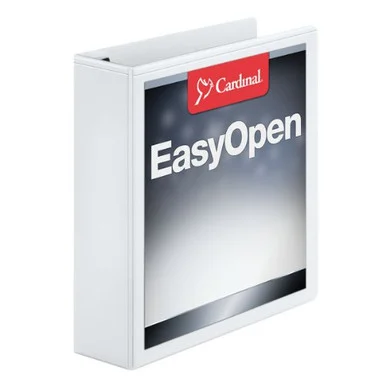 Cardinal Easyopen Clearvue Locking Slant-d Ring Binder - Letter - 8.50" X 11" - 525 Sheet Capacity - 3 X D-ring Fastener - 2" Binder Fastener Capacity - 2 Pockets - Vinyl - White - 1 Each (CRD10320)