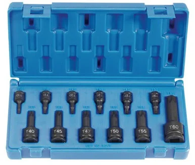 Grey Pneumatic 1234T 12 Piece 1/4", 3/8" And 1/2" Drive Internal Star Socket Set
