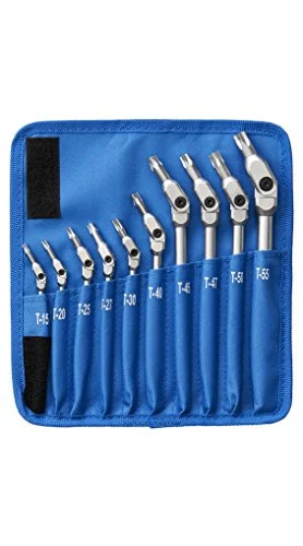 Bondhus 00022 10 Piece Chrome Hex Pro Pivot Head Hex Wrench Set - T15-t55 00022_43