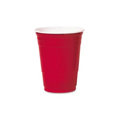 Solo 16 Oz. Plastic Party Cups - 16 Oz - 50 / Pack - Red - Plastic, Polystyrene - Cold Drink (p16r)