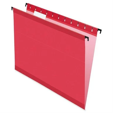 Esselte Surehook Reinforced Hanging File Folder - Letter - 8.50" X 11" - 1/5 Tab Cut - Red - 20 / Box (615215RED)