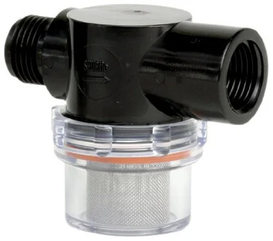 Shurflo 16520905 Twist-on Water Strainer - 1/2" Pipe Inlet - Clear Bowl