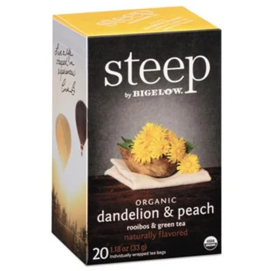 Bigelow Organic Dandelion & Peach Rooibos & Green Tea Herbal Tea, Green Tea Bag (17715) - Bigelow Tea