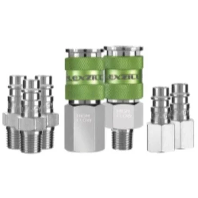 Legacy Manufacturing A53457FZ Flexzilla Pro High Flow Coupler And Plug Kit, 1/4" Npt, 1/4" Body, 7-piece