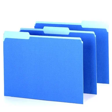 Pendaflex Interior File Folder - Letter - 8.50" X 11" - 1/3 Tab Cut - Assorted Position Tab Location - Blue - 100 / Box (421013BLU)