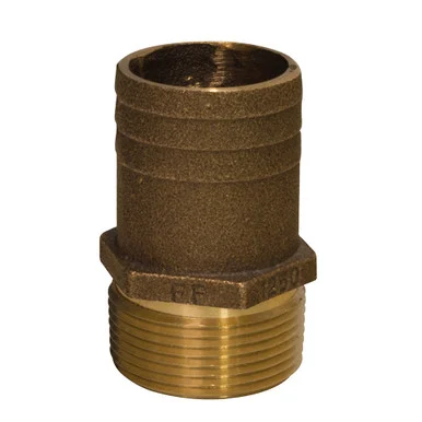 Groco FF-750 3/4" Npt X 1" Bronze Full Flow Pipe To Hose Straight Fitting
