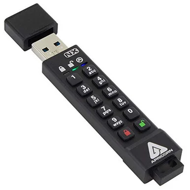 Apricon Aegis Secure Key 3NX: Software-Free 256-Bit AES XTS Encrypted USB 3.1 Flash Key with FIPS 140-2 level 3 validation ASK3NX128GB