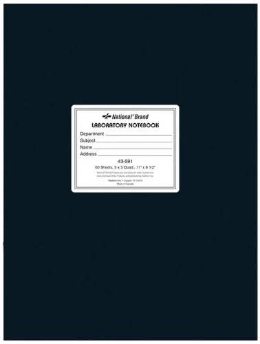 Rediform National Laboratory Notebook - 60 Sheet - Quad Ruled - 8.50" X 11" - 1 Each - White Paper (RED43591)
