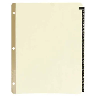 Sparco Leather Daily Tab Index - Printed - 8.50" X 11" - 31 / Set - Black Tab (SPR01182)