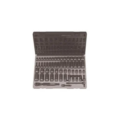 Grey Pneumatic 81659CRD 59 Piece 3/8" Drive Standard And Deep Fractional And Metric 6 Point Duo-socket Set