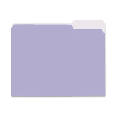 Pendaflex Two-tone Color File Folder - Letter - 8.50" X 11" - 1/3 Tab Cut - Assorted Position Tab Location - 11 Pt. - Lavender - 100 / Box (15213LAV)
