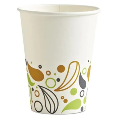 Boardwalk DEER12HCUP Deerfield Printed Paper Hot Cups, 12 Oz, White/yellow/green/purple