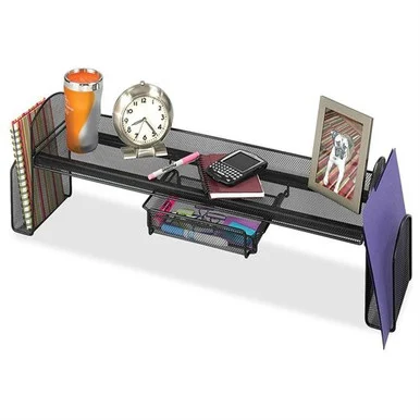Safco Onyx Mesh Off Surface Shelf - 10" Height X 31.5" Width X 7.3" Depth - Black (3604BL)