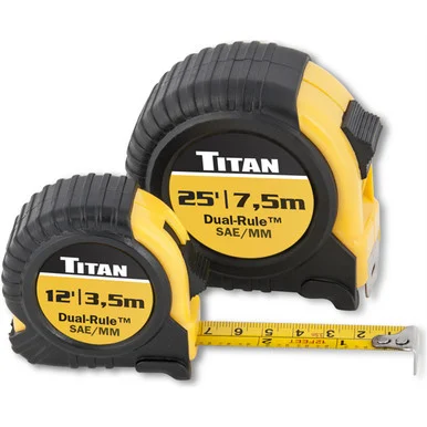 Titan 10903 Tape Measure Set, 2-piece, Dual-rule Standard And Metric Scales, Includes 16 Ft. And 25 Ft. Tapes