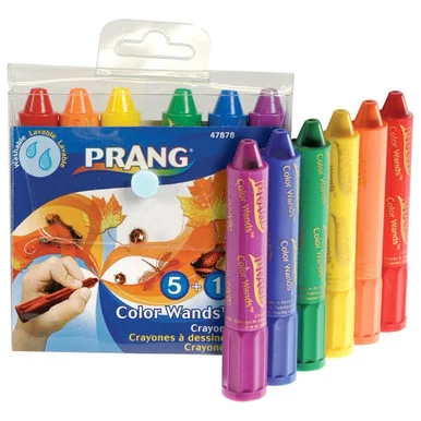 Dixon Prang Color Wand Classic Color Crayon - Red, Orange, Yellow, Green, Blue, Purple Wax - 6 / Pack (dix-47878)