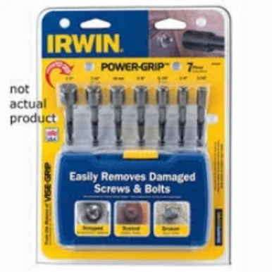 Hanson 394103A Bolt Extractor, 3/8", Reverse Spiral Teeth, 1/4" Hex Shank, Bulk