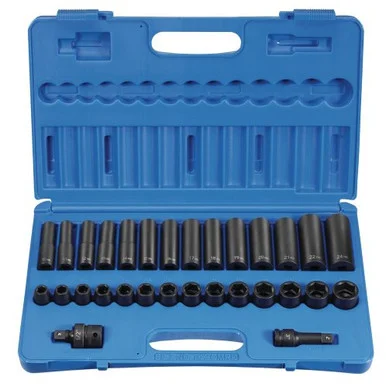 Grey Pneumatic 1430MRD 30 Piece 1/2" Drive Standard And Deep Length Metric Impact Socket Set